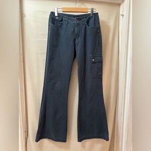 Silver Jeans Y2K Navy Blue Cargo Utility Pants 28” Waist Low Rise Flared